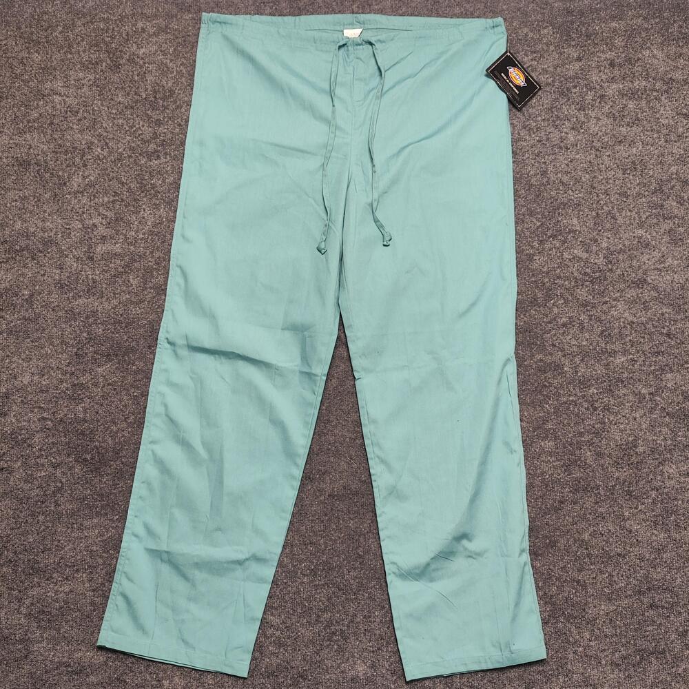 Dickies Scrub Pants Mens Medium Green Straight Leg Drawstring Medical Uniforms